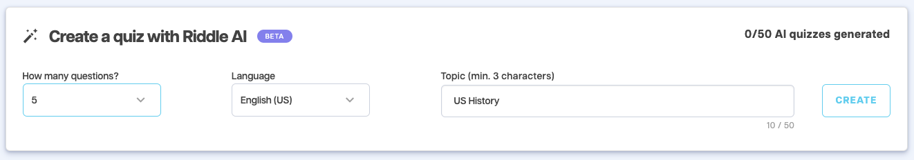 Erstellen Sie automatisch Quizze mit dem AI-Ersteller von Riddle