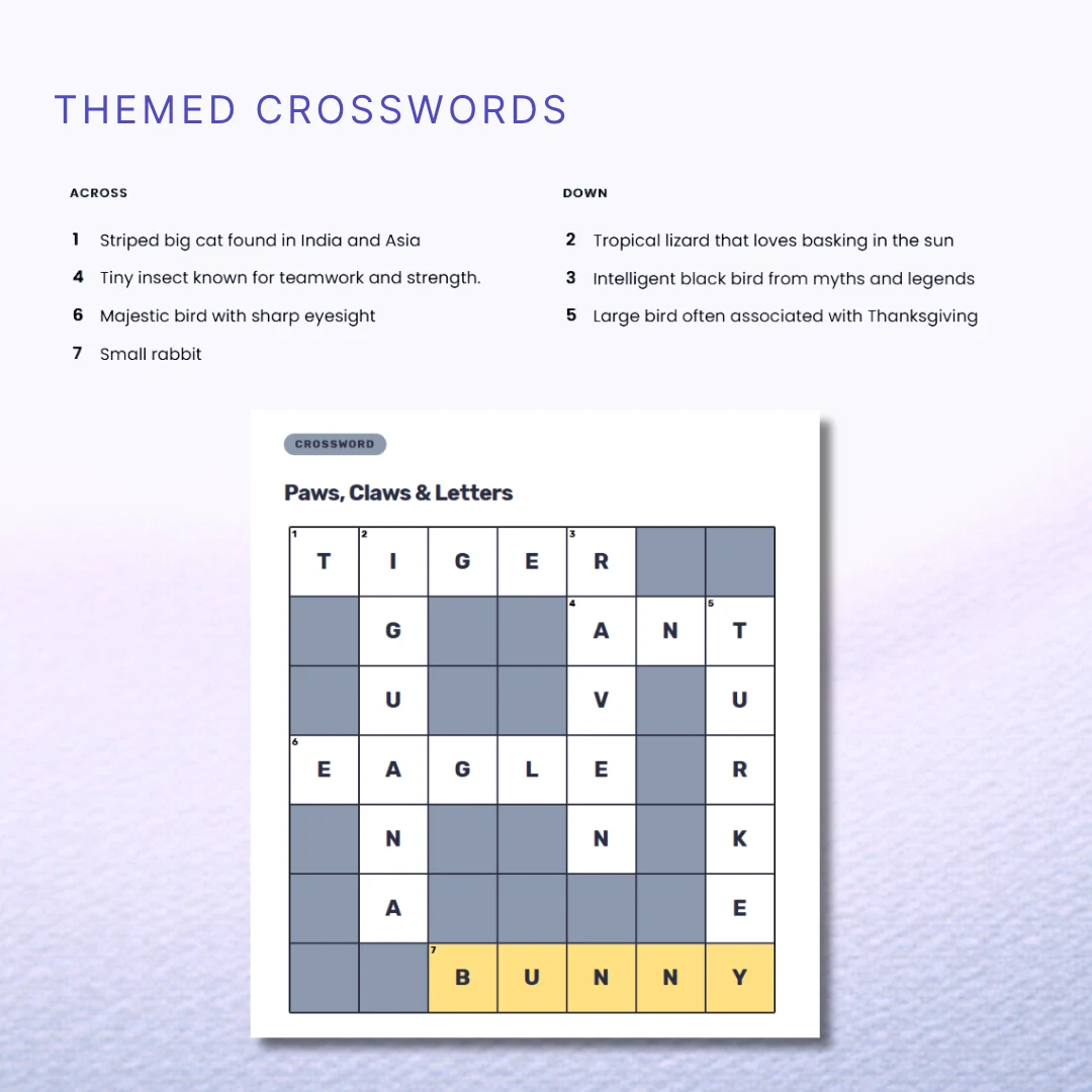 Themed crossword puzzle example