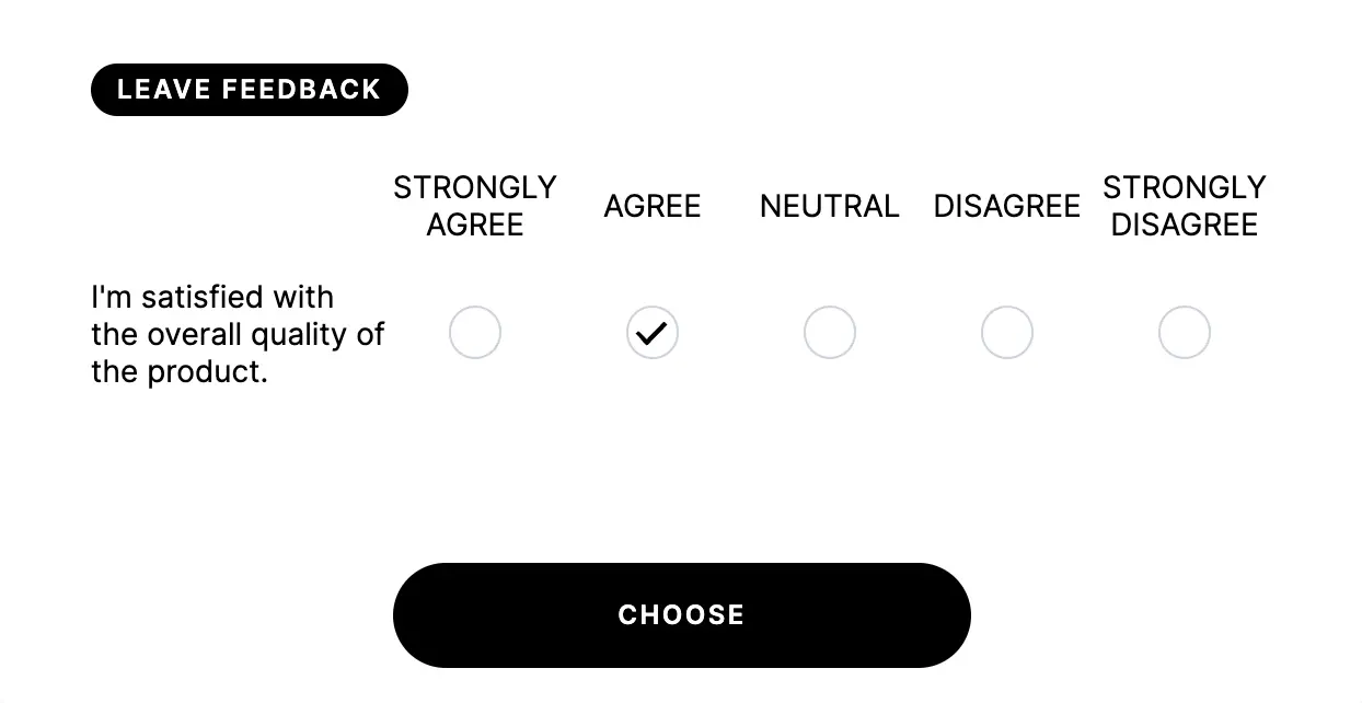 single question likert scale example