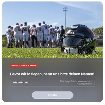 American Football Sample Lead Generation with Quiz - Saarland Hurricanes