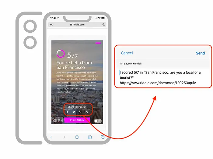 Beispiel: Teilen Sie Ihr Riddle auf WhatsApp